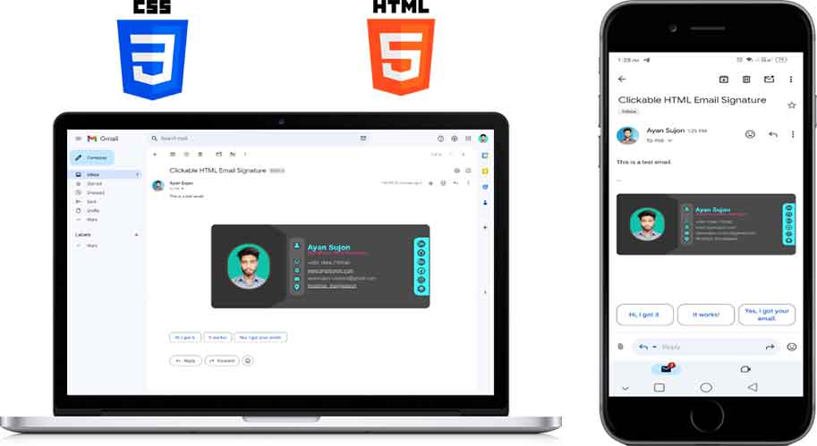 Clickable html email signature